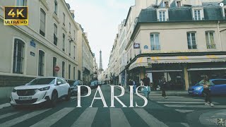 PARIS 4K France Walking tour Cycling Tour [upl. by Erinna]