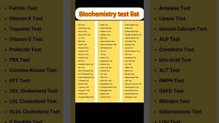 Biochemistry test list medical laboratory hospital bollywood music medical [upl. by Neo]