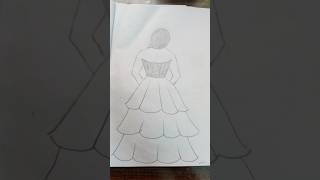 Only Drawing amp Shade A girl Long Skirt Drawing Youtube Shorts Video ❤️❤️ [upl. by Florinda]