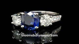 Tiffany amp Co 227tcw Three Stone Sapphire amp Diamond Engagement Ring [upl. by Sivrad50]