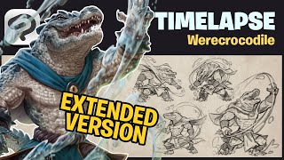 Clip Studio Paint TIMELAPSE 38  Extended Version 🔹 Werecrocodile [upl. by Nniroc]