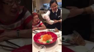 Singapore Lao Yu Sheng 15 January 2017 Mbs Canton paradise Pre CNY celebration [upl. by Yhpos]