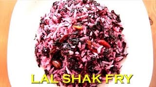 LAL SHAK BHAJA  Red Amaranth Fry [upl. by Lemak]