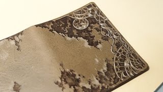 Leather notebook cover pyrographyleather burning [upl. by Rubie]