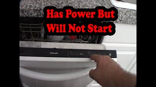 KitchenAid dishwasher has Power but will not start troubleshooting repair [upl. by Anairotciv]