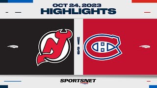 NHL Highlights  Devils vs Canadiens  October 24 2023 [upl. by Dalis]