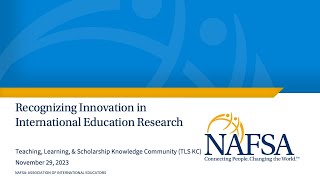 Recognizing Innovative Research in International Education [upl. by Hnacogn]