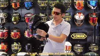 Introduction for SOMAN flipup motorcycle helmet SM955 [upl. by Ahsilek]