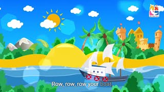 Row Row Row Your Boat Song🌞Toddler Nursery Rhyme with Lyrics🎤Kids Karaoke Song⛵ Kids SingAlong Song [upl. by Esimorp]