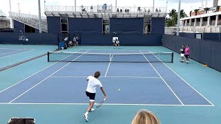 Alexander Zverev amp Emil Ruusuvuori 2023 Miami Open Practice  Court Level 4K [upl. by Mcginnis518]