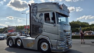 Truckstar festival 2024 UITTOCHT part 2 The Netherlands Assen TT circuit with v8 trucks sounds [upl. by Nevarc]