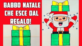 🎁🎅🏼 BABBO NATALE che esce dal REGALO 💌 Biglietto Sorpresa con piegatura del Foglio 🤩 [upl. by Nerwal]