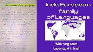 Indo European family of languages  In Hindi   With easy notes  Understand in hindi [upl. by Nwatna]