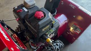 Craftsman 8hp27” snow blower startup Briggs engine [upl. by Orenid]