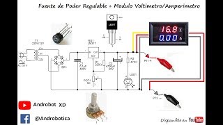 DIY Fuente Regulable  Módulo VoltímetroAmperímetro TUTORIAL PROTOBOARD [upl. by Ramsden538]