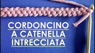 Scuola di Uncinetto cordoncino spighetta tricotin a catenella intrecciata bello e facile [upl. by Irodim]