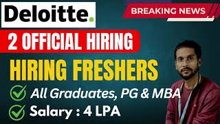 Deloitte hiring fresher 2024 [upl. by Odie]