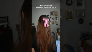 Making a pink embroidered hair bow 🎀embroidery [upl. by Noed431]