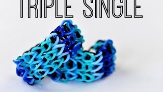 How to Make a Rainbow Loom Triple Single Bracelet [upl. by Taveda]