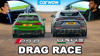 Audi RS6 v Lamborghini Urus  DRAG RACE Mat vs Yianni [upl. by Burt498]