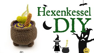 Hexenkessel häkeln 🎃 Do it Yourself Halloween by justMiko [upl. by Leivad]