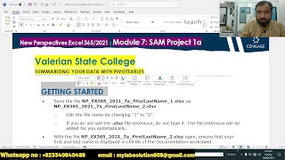 New Perspectives Excel 3652021  Module 7 SAM Project 1a Valerian State College  NPEX36520217a [upl. by Nadruoj]