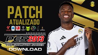 PATCH PES 2013 PC FRACO ATUALIZADO TEMPORADA 25 COM PLACARES REAIS FACES E UNIFORMES 4K  PES 2013 [upl. by Gardiner798]