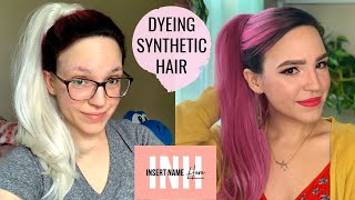 DYEING SYNTHETIC HAIR  INH PONYTAILS [upl. by Browning216]