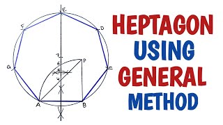 How to draw a heptagon using general method [upl. by Palmer]