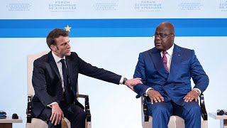 RDC  conférence de presse mouvementée entre Macron et Tshisekedi [upl. by Yesrej752]