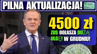 Pilna aktualizacja Wszyscy seniorzy otrzymają 4500 zł z ZUS – oto co zrobić [upl. by Wilt456]