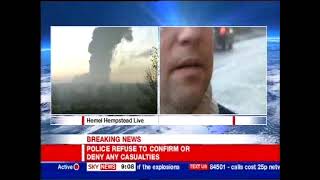 Buncefield Oil Depot Disaster  Sky News  11122005  0900am [upl. by Ahsiyt]