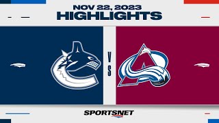 NHL Highlights  Canucks vs Avalanche  November 22 2023 [upl. by Oiralih]