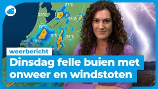 Weerbericht felle buien met onweer met windstoten ⛈ [upl. by Gerardo133]