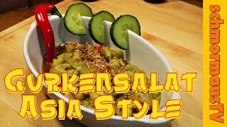 Gurkensalat Asia Style  Cucumber salad Asia Style [upl. by Annahvas]