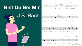 Soprano  Johann Sebastian Bach  Bist du bei mir BWV 508 Voice Sheet Music [upl. by Owain817]