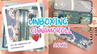 UNBOXING KIT DE CINNAMOROLL 💙 SANRIO ✨ CARTUCHERA  CRAYONES AESTHETIC  ASMR [upl. by Bethesde]