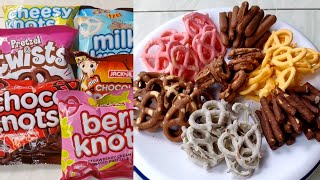 Best Pretzels Platter  ASMR  Filling Platter With Sweets  Coated Chocolate Pretzels [upl. by Erminna933]