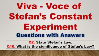 Stefans constant  Viva Voce  Practical File Link [upl. by Huldah]