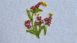 Simple handkerchief embroidery designs Easy embroidery for beginners How to stitch flowers [upl. by Kneeland20]