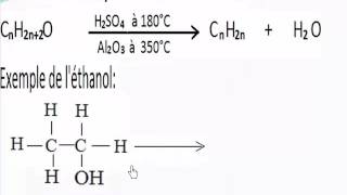 Les Alchools Déshydratation des alcools [upl. by Gnemgnok]