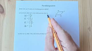 Bilden vier Punkte ein Parallelogramm Vektorrechnung [upl. by Adnovay]