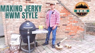 Smoking Jerky CharBroil Kamander Kamado Charcoal Grill 130 [upl. by Barbarese]