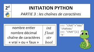 P3  PYTHON  Les chaînes de caractères [upl. by Sutsuj]