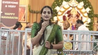 Devika Venkatasubramanian  GSB Navaratri Utsav 2024 [upl. by Aeneg]