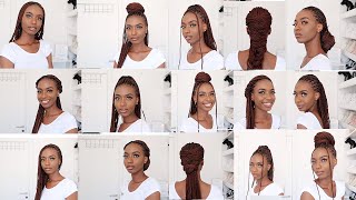 16 SIMPLE amp EASY WAYS TO STYLE LONG KNOTLESS BOX BRAIDS [upl. by Hsan23]