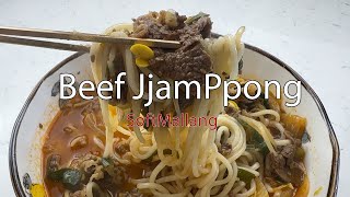 Spicy Beef Noodle Soup JjamPpong [upl. by Hathcock]