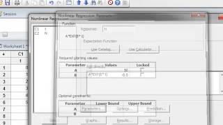 Nonlinear regression Minitab [upl. by Idak]