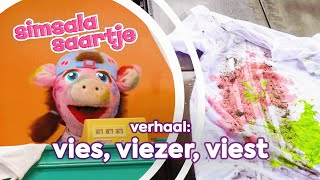 VIES VIEZER VIEST 🤧 🫧 🧽  SIMSALA SAARTJE 🐽  Educatieve Kleutertelevisie  Hakken en plakken [upl. by Marie-Ann]