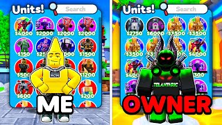 My UNIT Inventory VS The OWNER in Toilet Tower Defense [upl. by Nolitta]